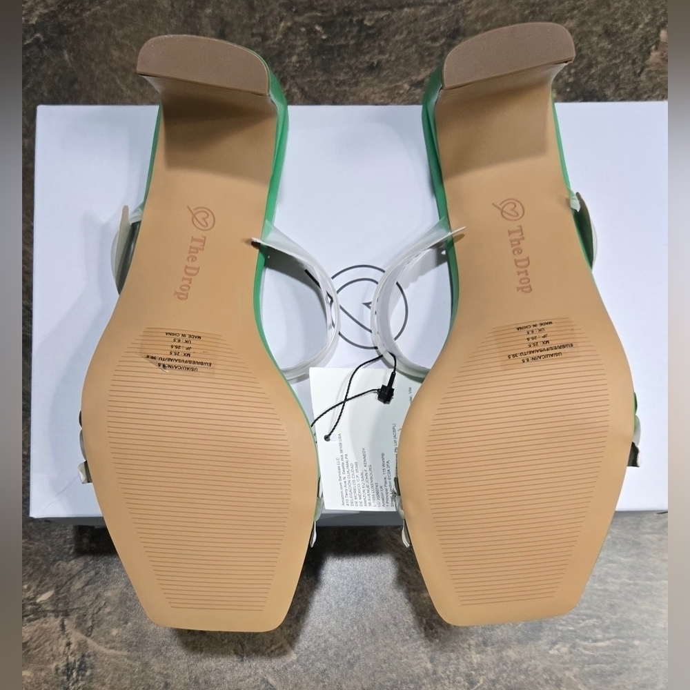 The Drop Avery Square Toe TWO Strap High Heeled Sandal #778-779 - Picture 2 of 14